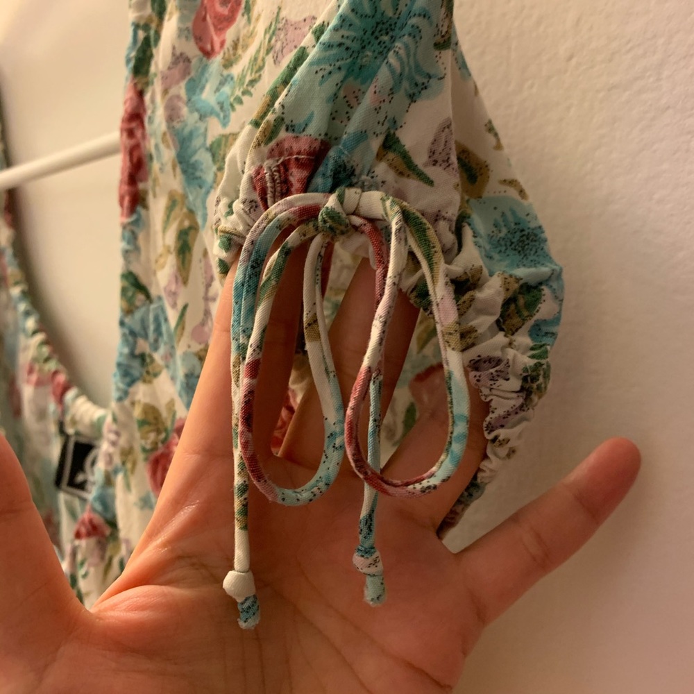 90s Vintage Floral Dress with One Missing Button